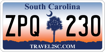 SC license plate ZPQ230