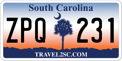 SC license plate ZPQ231