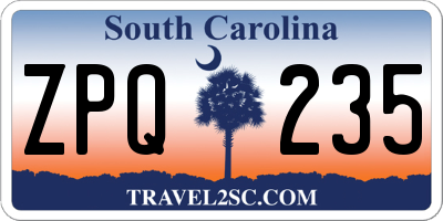 SC license plate ZPQ235