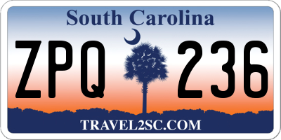 SC license plate ZPQ236