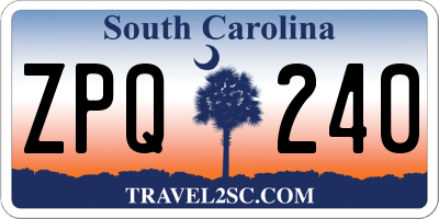 SC license plate ZPQ240