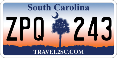 SC license plate ZPQ243