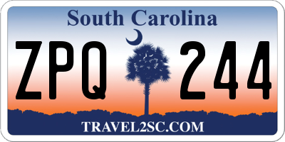 SC license plate ZPQ244