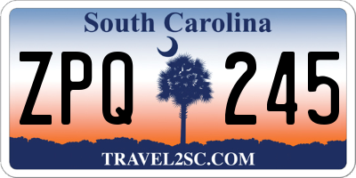 SC license plate ZPQ245