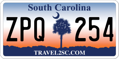 SC license plate ZPQ254