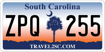 SC license plate ZPQ255