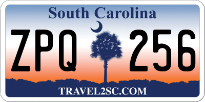 SC license plate ZPQ256