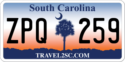SC license plate ZPQ259