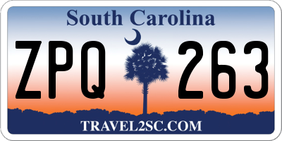 SC license plate ZPQ263