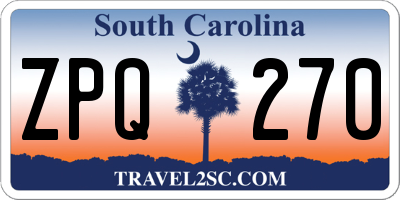 SC license plate ZPQ270
