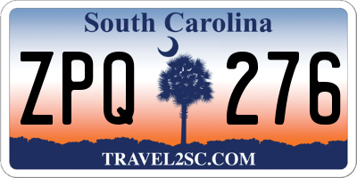 SC license plate ZPQ276
