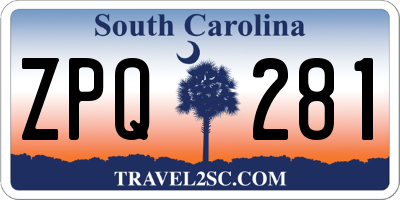 SC license plate ZPQ281