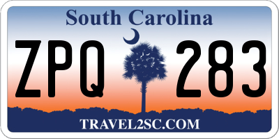 SC license plate ZPQ283