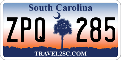 SC license plate ZPQ285