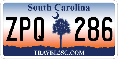 SC license plate ZPQ286