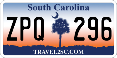 SC license plate ZPQ296