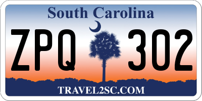 SC license plate ZPQ302