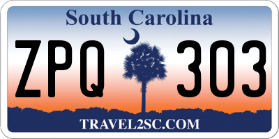 SC license plate ZPQ303