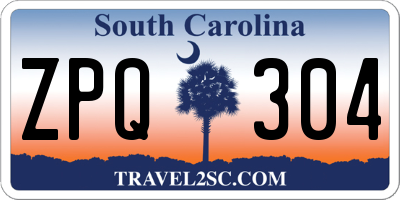 SC license plate ZPQ304