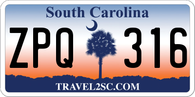 SC license plate ZPQ316