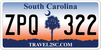 SC license plate ZPQ322