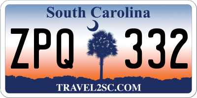 SC license plate ZPQ332