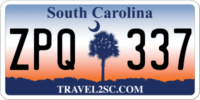 SC license plate ZPQ337