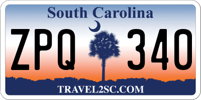 SC license plate ZPQ340