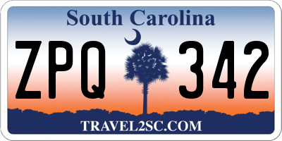 SC license plate ZPQ342