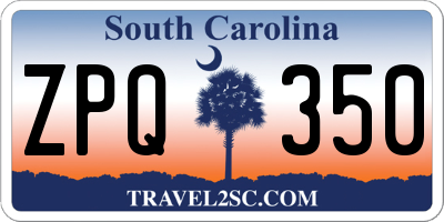 SC license plate ZPQ350