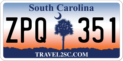 SC license plate ZPQ351