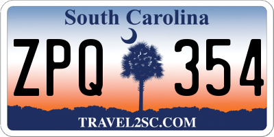 SC license plate ZPQ354