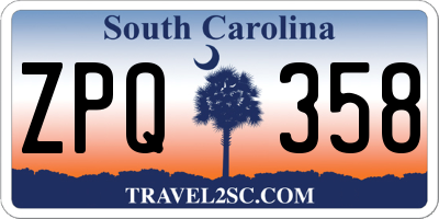 SC license plate ZPQ358