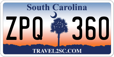 SC license plate ZPQ360