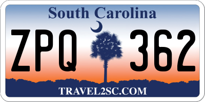 SC license plate ZPQ362