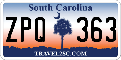 SC license plate ZPQ363