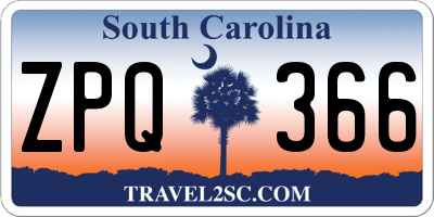 SC license plate ZPQ366