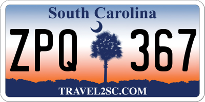 SC license plate ZPQ367