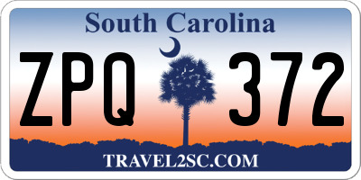 SC license plate ZPQ372