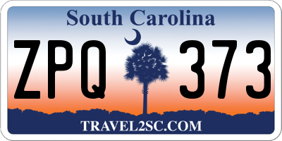 SC license plate ZPQ373