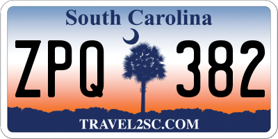 SC license plate ZPQ382