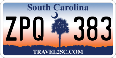 SC license plate ZPQ383