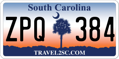 SC license plate ZPQ384