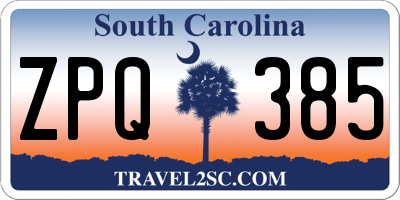 SC license plate ZPQ385