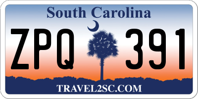 SC license plate ZPQ391