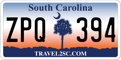 SC license plate ZPQ394