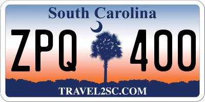 SC license plate ZPQ400