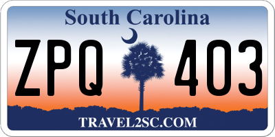 SC license plate ZPQ403