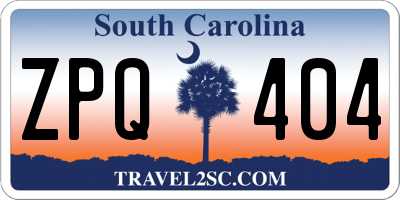 SC license plate ZPQ404