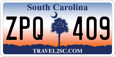 SC license plate ZPQ409